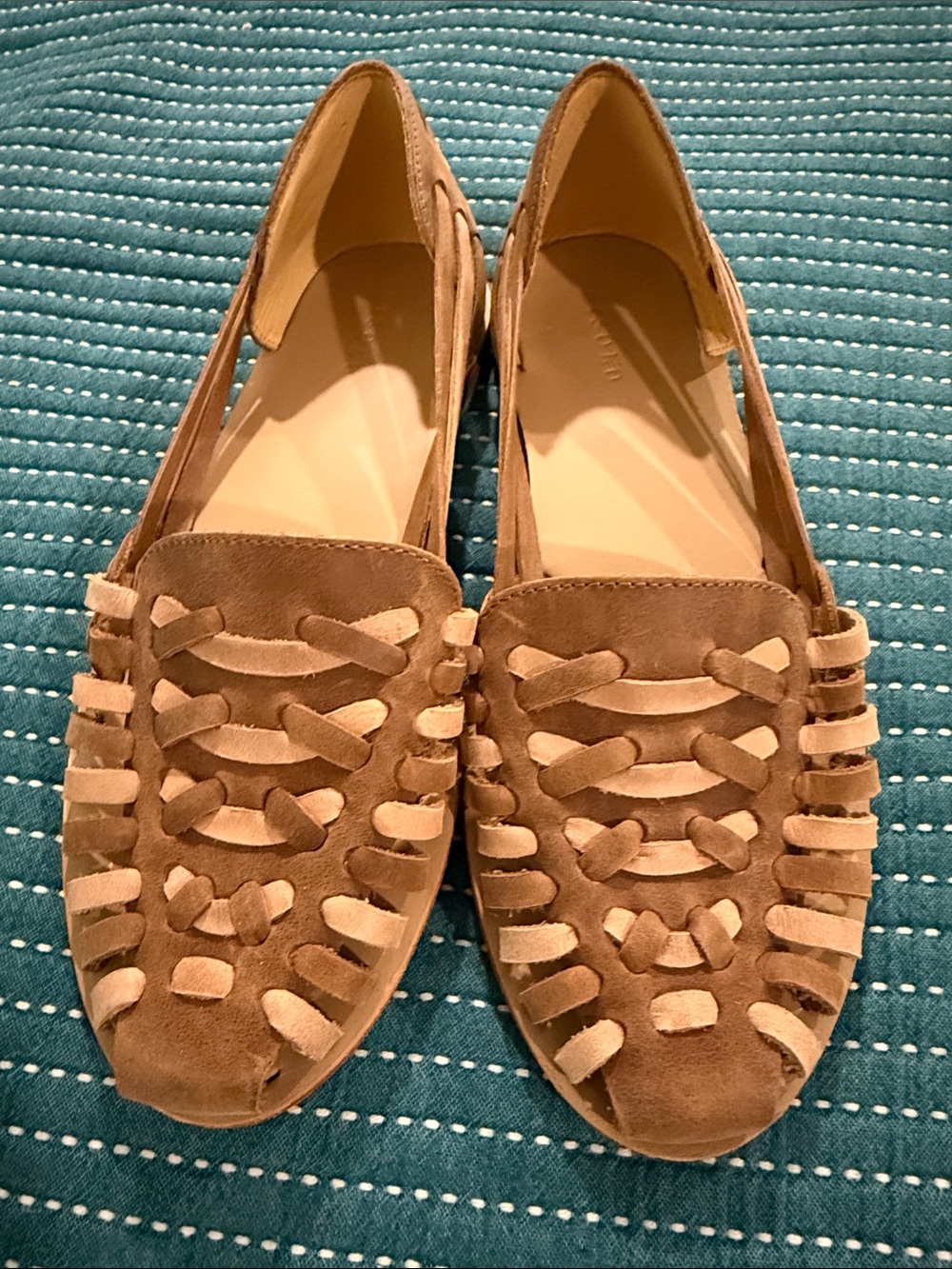 Nisolo Tan Woven Suede Slip-On Loafers